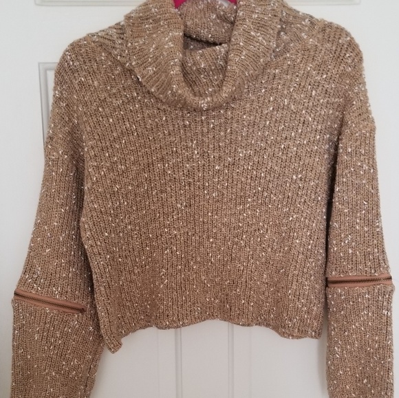 NWOT 36.5 Zipper Embellished Cowl Neck Sweater - Picture 2 of 4
